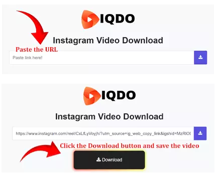 Downloading instagram video step two - iqdo.app